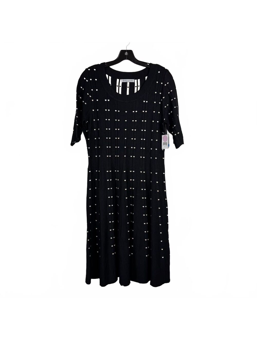 Danny and Nicole Black 3/4 Sleeve MIdi Dress Women's Size XL